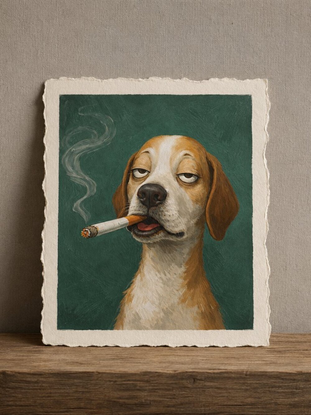 NEW Dog Tired Funny Print Father’s Day Gift for Dad Dog Office Wall Art 8x10"